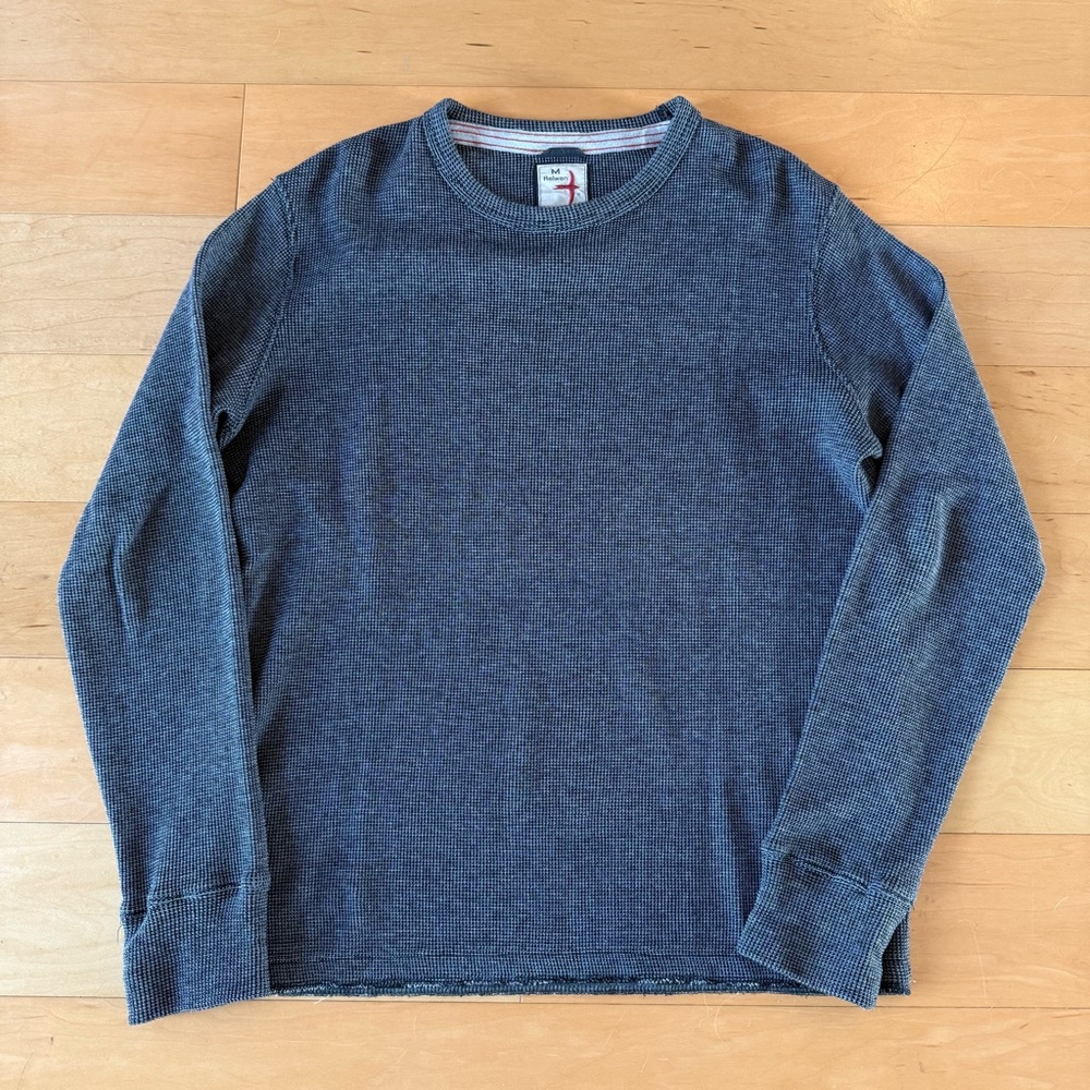 Relwen Men's Medium Thermal Crew Neck Long Sleeve Shirt Waffle Knit Gray